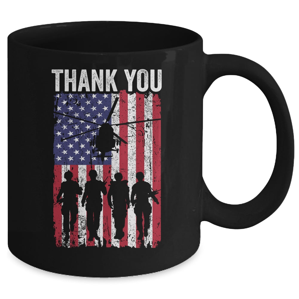 Patriotic American Flag Memorial Day Thank You For Men Women Mug | siriusteestore