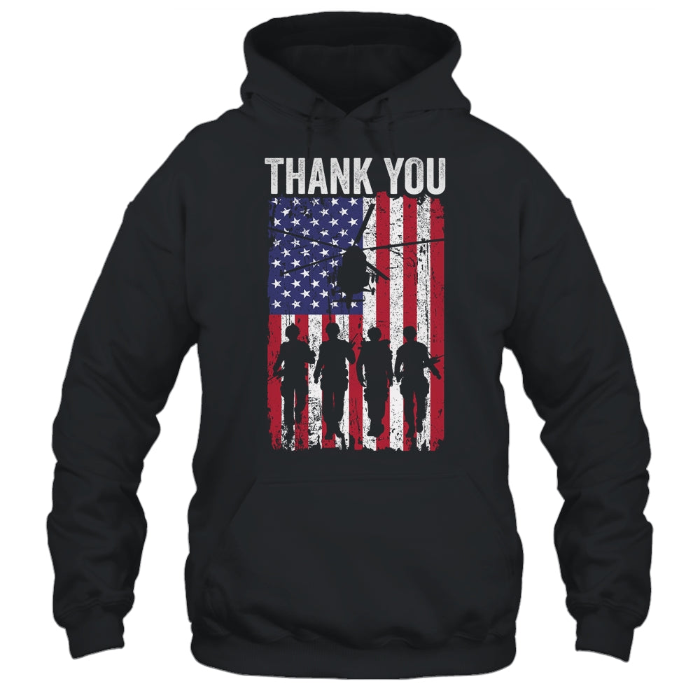 Patriotic American Flag Memorial Day Thank You For Men Women Shirt & Hoodie | siriusteestore