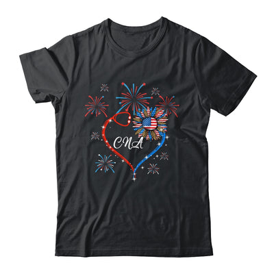 Patriotic CNA Nurse 4th Of July American Flag Sunflower Love Shirt & Tank Top | siriusteestore