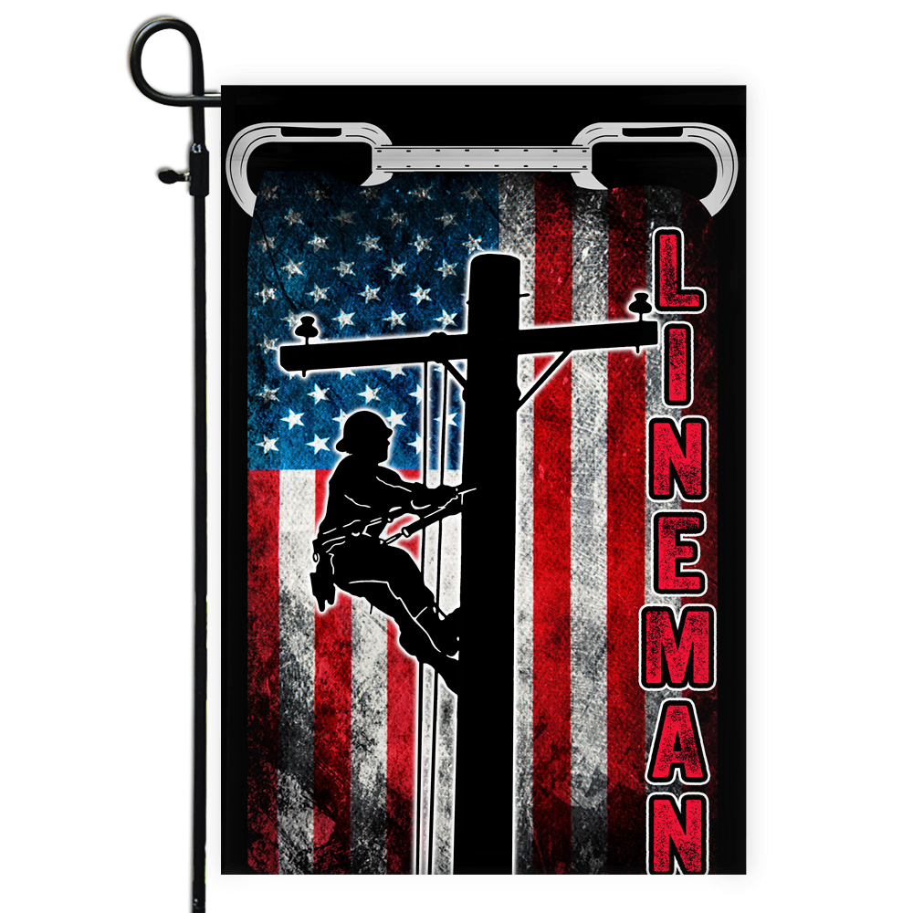 Patriotic Lineman Flag American US | siriusteestore