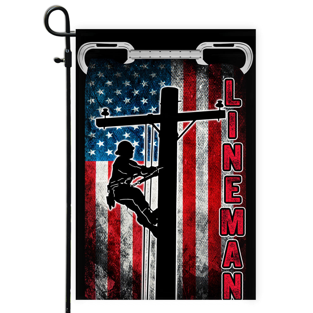 Patriotic Lineman Flag American US | siriusteestore