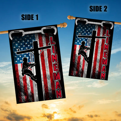 Patriotic Lineman Flag American US | siriusteestore