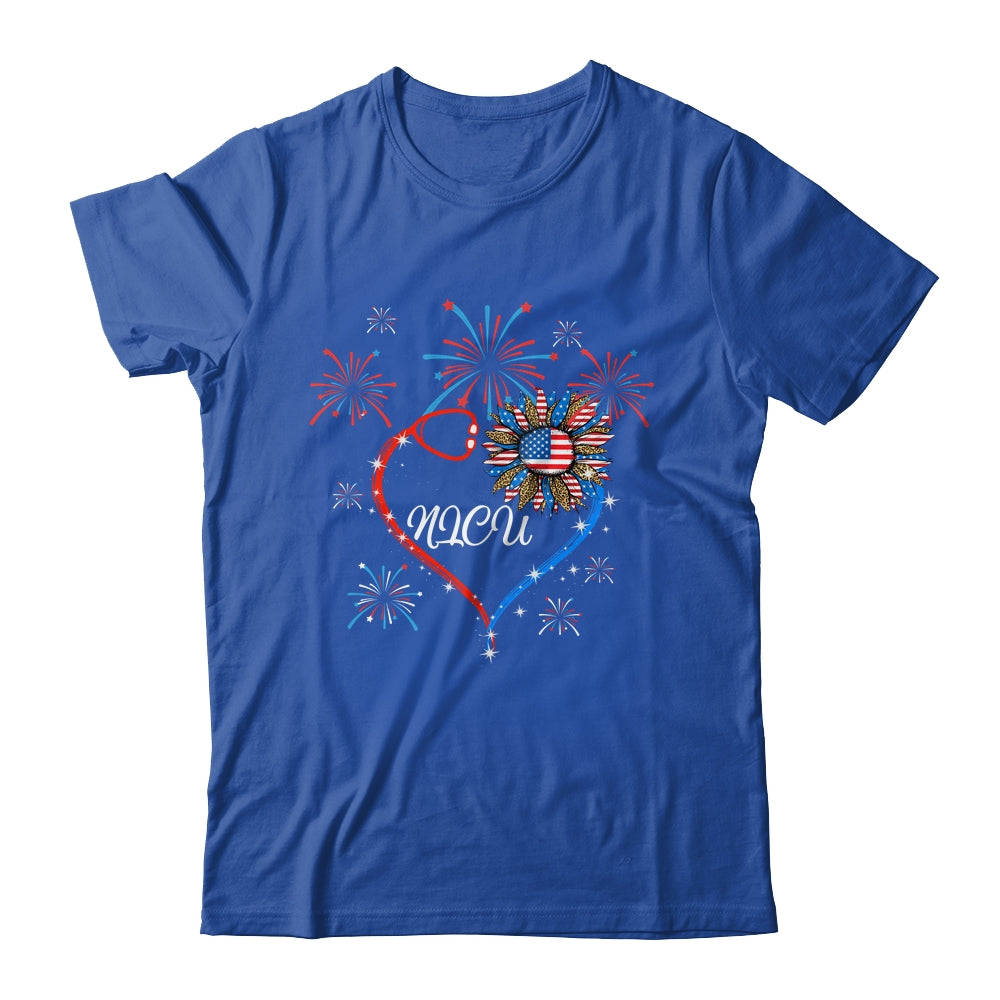 Patriotic NICU Nurse 4th Of July American Flag Sunflower Love Shirt & Tank Top | siriusteestore