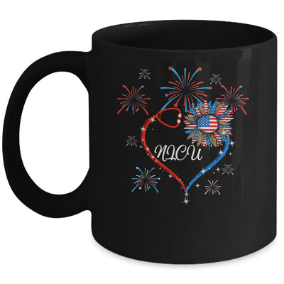 Patriotic NICU Nurse 4th Of July American Flag Sunflower Love Mug | siriusteestore