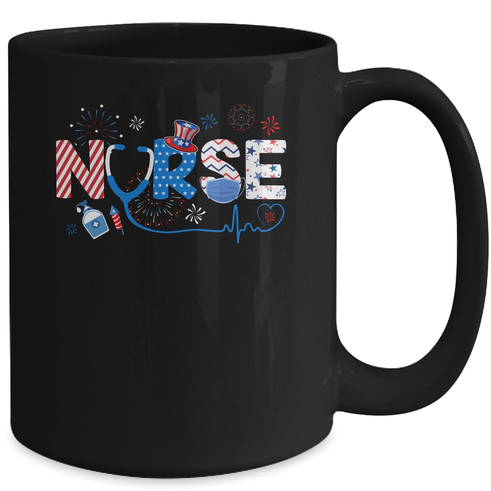 Patriotic Nurse 4th Of July American Flag Independence Day Mug | siriusteestore