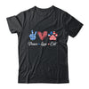 Peace Love Cat Lover American Flag Happy 4th Of July Shirt & Tank Top | siriusteestore