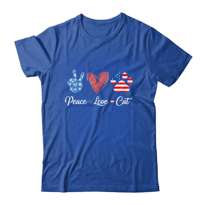 Peace Love Cat Lover American Flag Happy 4th Of July Shirt & Tank Top | siriusteestore