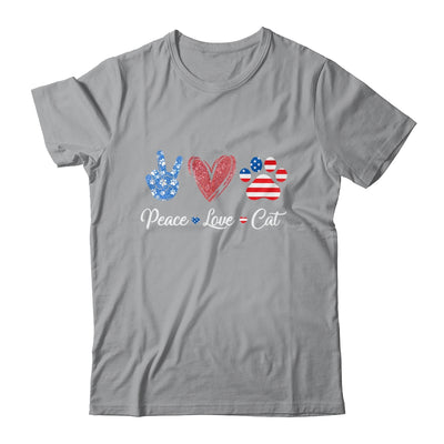 Peace Love Cat Lover American Flag Happy 4th Of July Shirt & Tank Top | siriusteestore