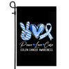 Peace Love Cure Blue Ribbon Colon Cancer Awareness Flag | siriusteestore