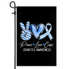 Peace Love Cure Blue Ribbon Diabetes Awareness Flag | siriusteestore