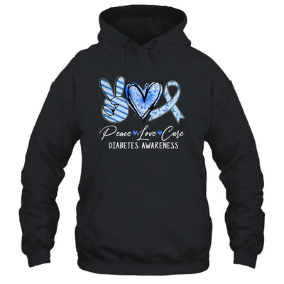 Peace Love Cure Blue Ribbon Diabetes Awareness Shirt & Hoodie | siriusteestore