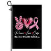 Peace Love Cure Burgundy Ribbon Multiple Myeloma Awareness Flag | siriusteestore