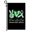 Peace Love Cure Green Ribbon Lymphoma Cancer Awareness Flag | siriusteestore