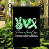Peace Love Cure Green Ribbon Lymphoma Cancer Awareness Flag | siriusteestore