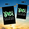 Peace Love Cure Green Ribbon Lymphoma Cancer Awareness Flag | siriusteestore