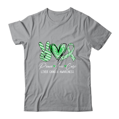 Peace Love Cure Green Ribbon liver Cancer Awareness Shirt & Hoodie | siriusteestore