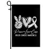 Peace Love Cure Grey Ribbon Brain Cancer Awareness Flag | siriusteestore
