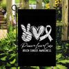 Peace Love Cure Grey Ribbon Brain Cancer Awareness Flag | siriusteestore