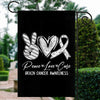 Peace Love Cure Grey Ribbon Brain Cancer Awareness Flag | siriusteestore