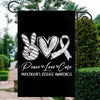 Peace Love Cure Grey Ribbon Parkinson's Disease Awareness Flag | siriusteestore