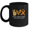 Peace Love Cure Multiple Sclerosis Awareness Supporter March Mug | siriusteestore