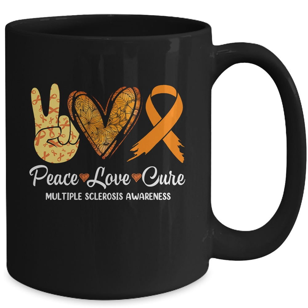 Peace Love Cure Multiple Sclerosis Awareness Supporter March Mug | siriusteestore