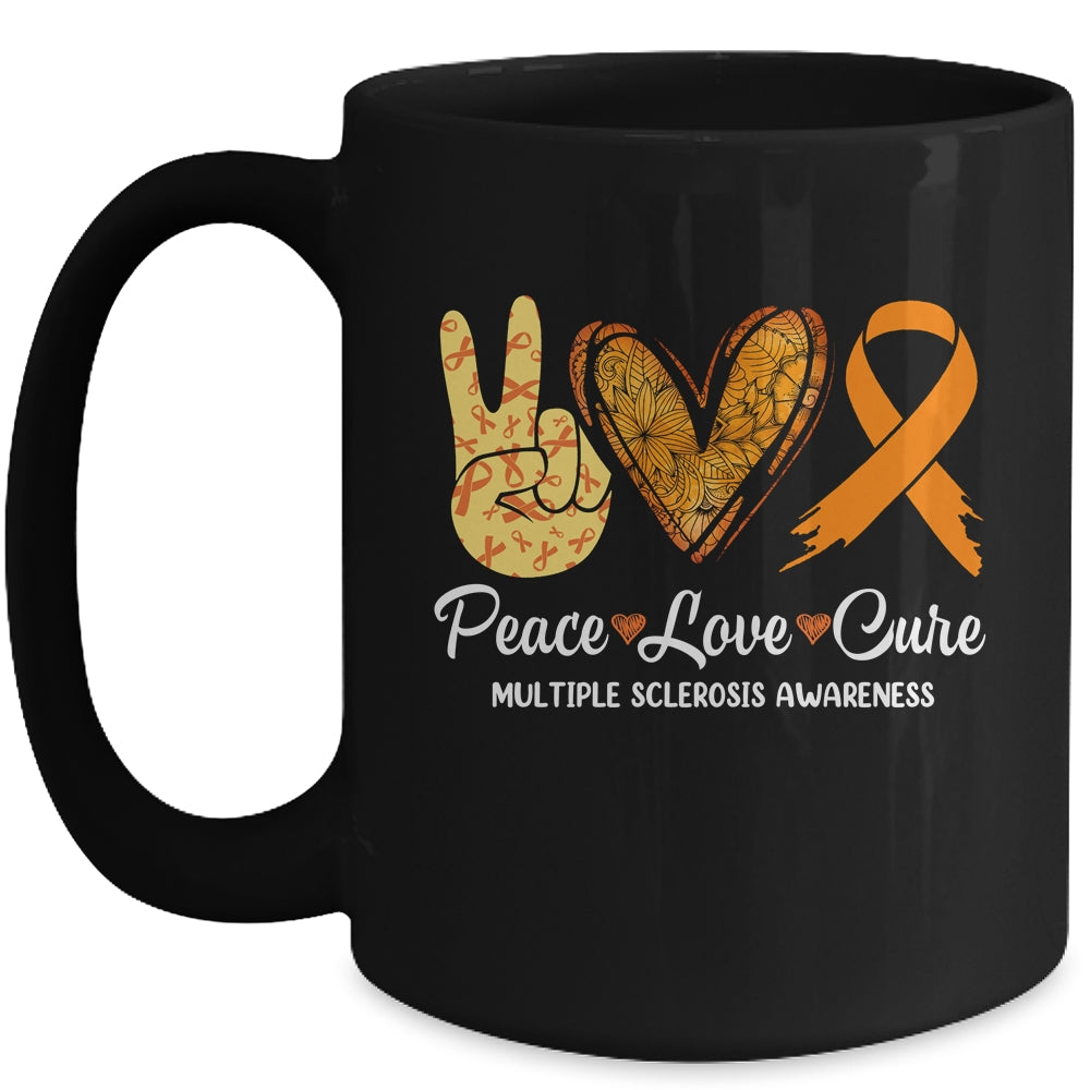 Peace Love Cure Multiple Sclerosis Awareness Supporter March Mug | siriusteestore