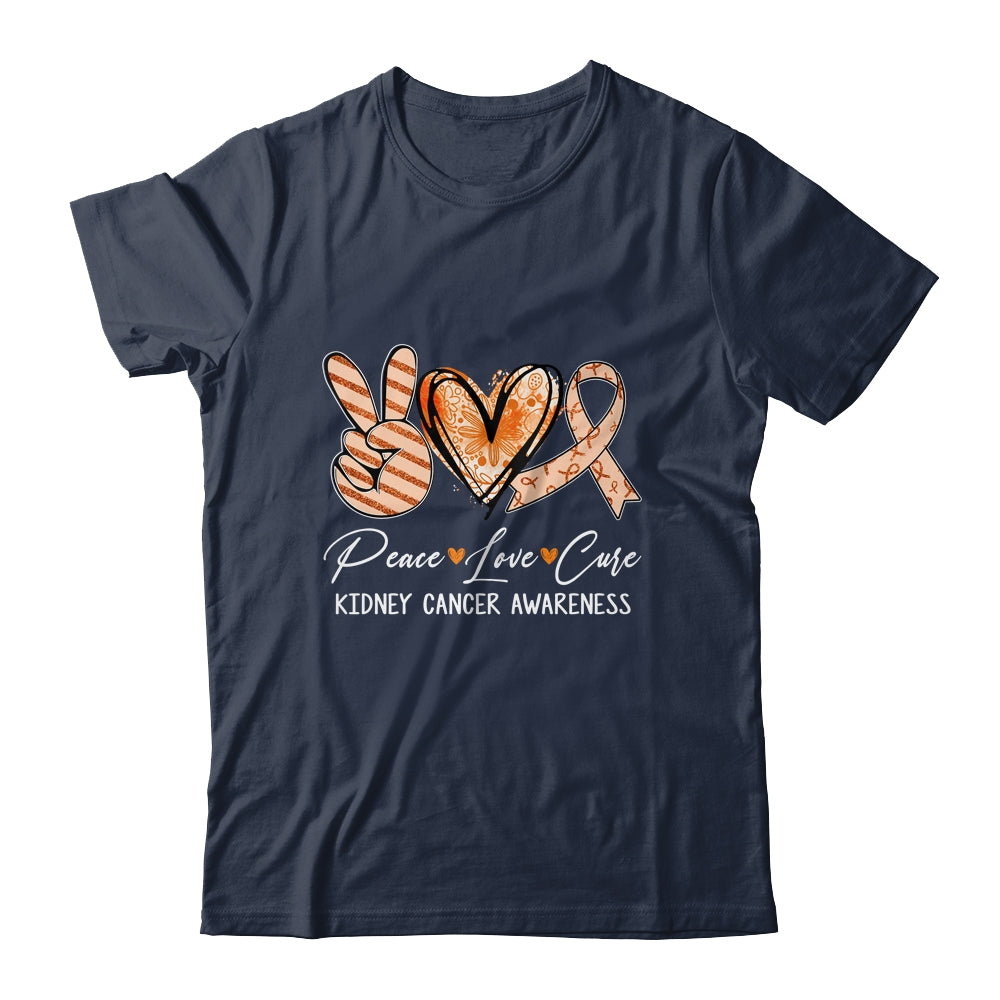 Peace Love Cure Orange Ribbon Kidney Cancer Awareness Shirt & Hoodie | siriusteestore