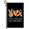 Peace Love Cure Orange Ribbon Kidney Cancer Awareness Flag | siriusteestore