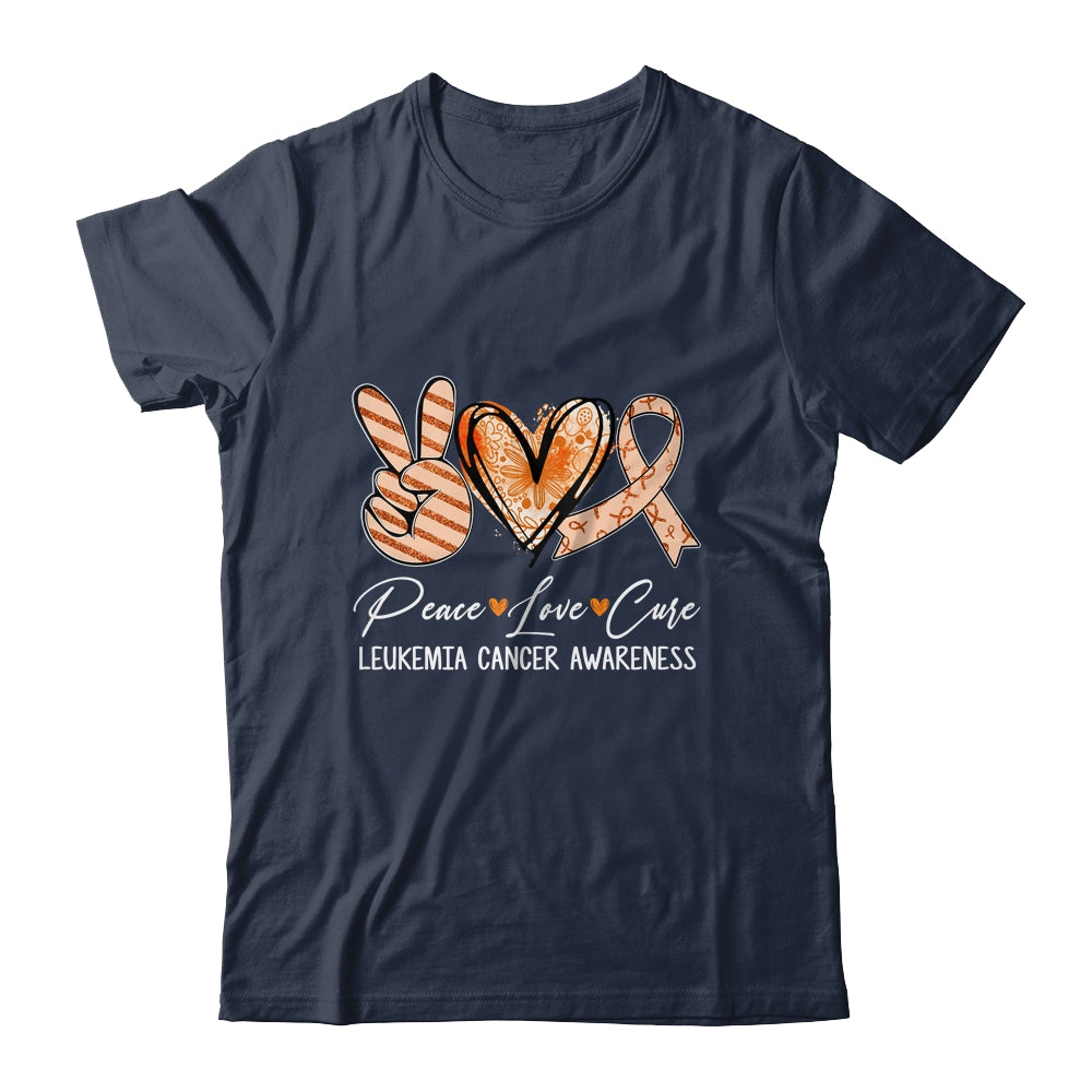 Peace Love Cure Orange Ribbon Leukemia Cancer Awareness Shirt & Hoodie | siriusteestore