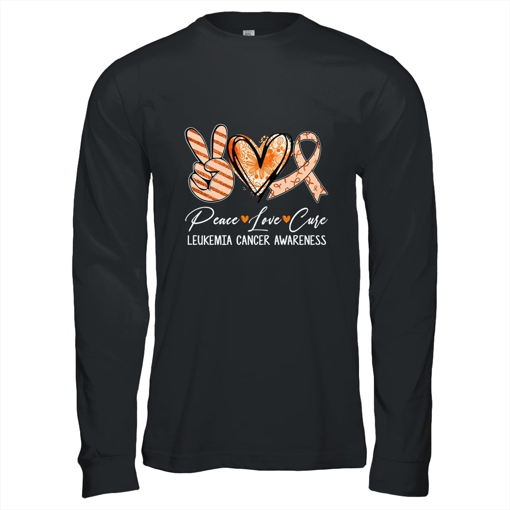 Peace Love Cure Orange Ribbon Leukemia Cancer Awareness Shirt & Hoodie | siriusteestore