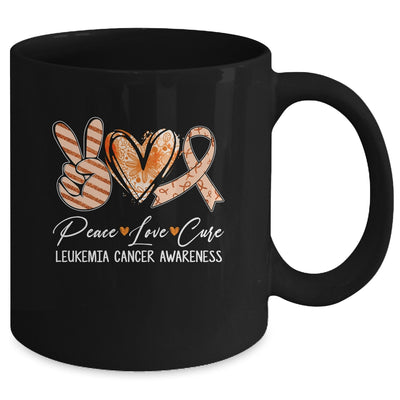 Peace Love Cure Orange Ribbon Leukemia Cancer Awareness Mug | siriusteestore