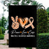 Peace Love Cure Orange Ribbon Multiple Sclerosis Awareness Flag | siriusteestore