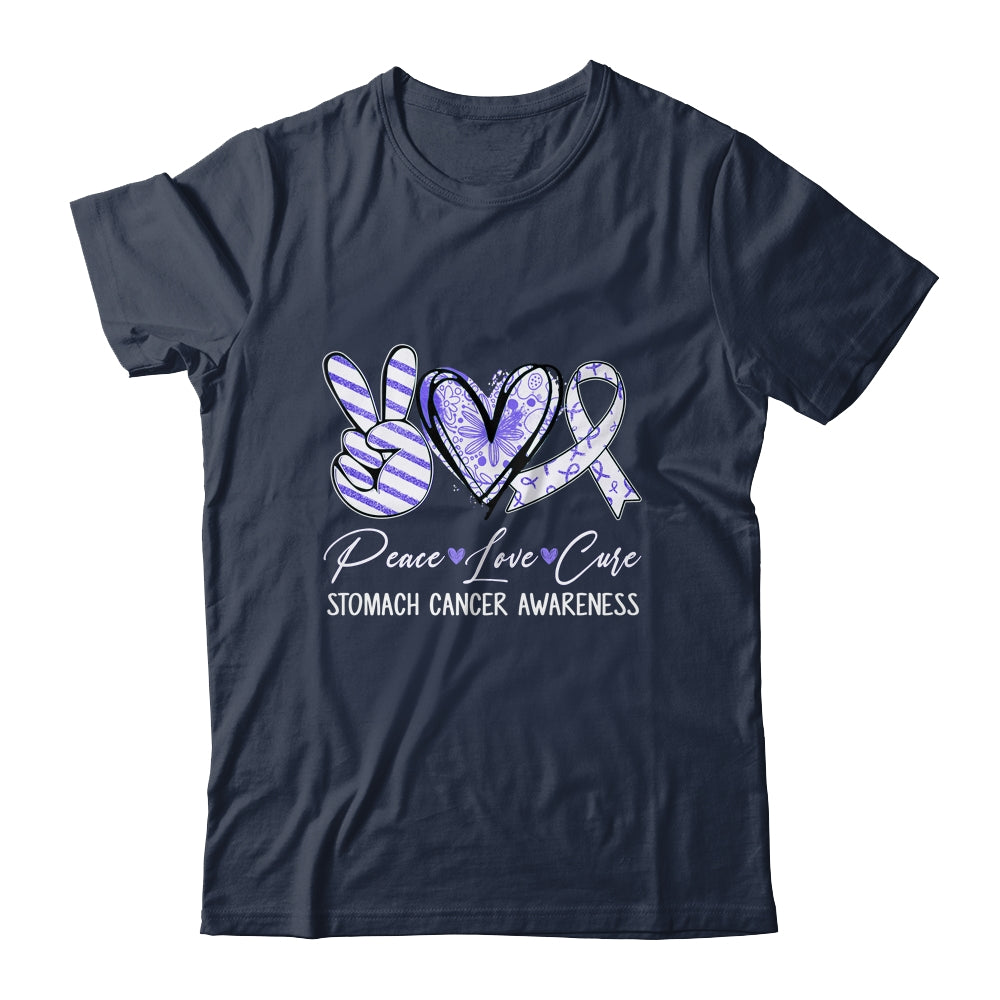 Peace Love Cure Periwinkle Ribbon Stomach Cancer Awareness Shirt & Hoodie | siriusteestore