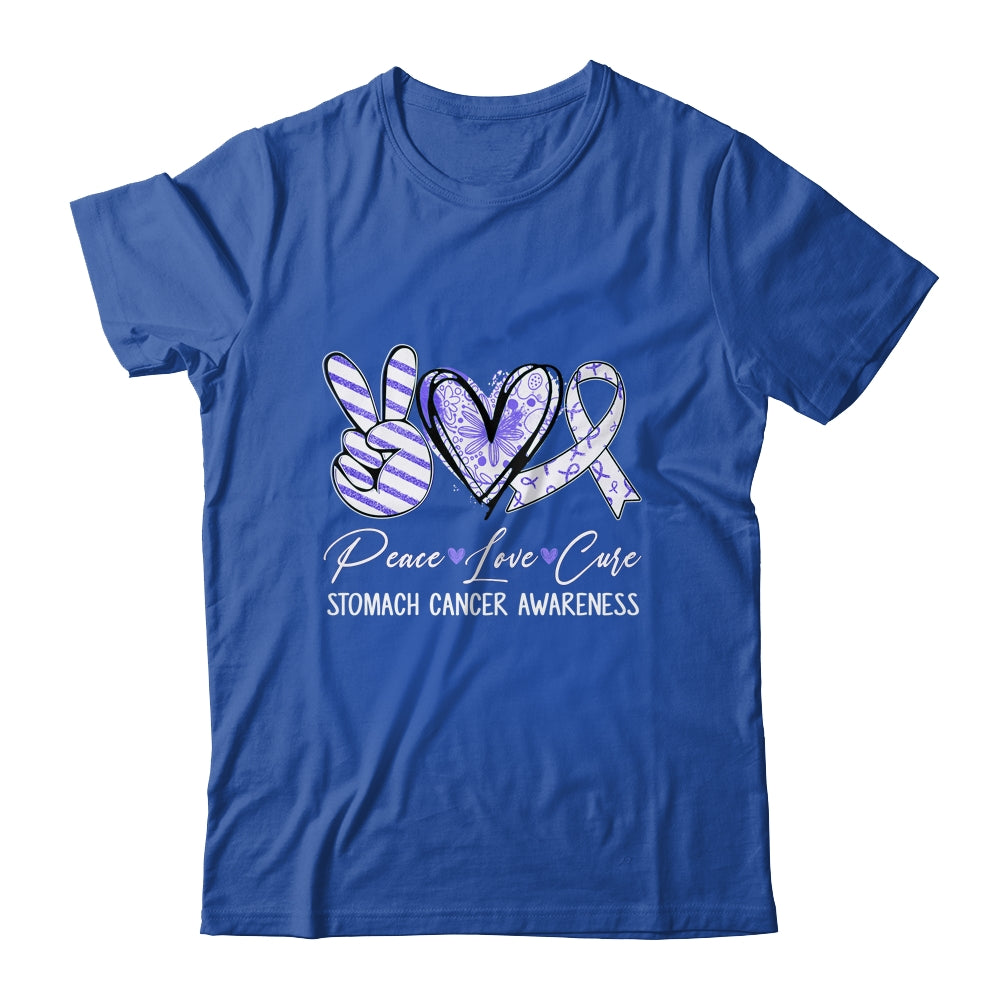 Peace Love Cure Periwinkle Ribbon Stomach Cancer Awareness Shirt & Hoodie | siriusteestore
