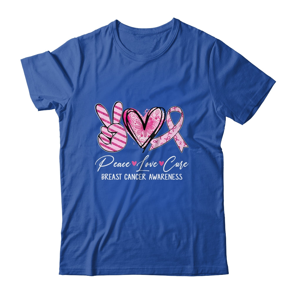 Peace Love Cure Pink Ribbon Breast Cancer Awareness Shirt & Hoodie | siriusteestore