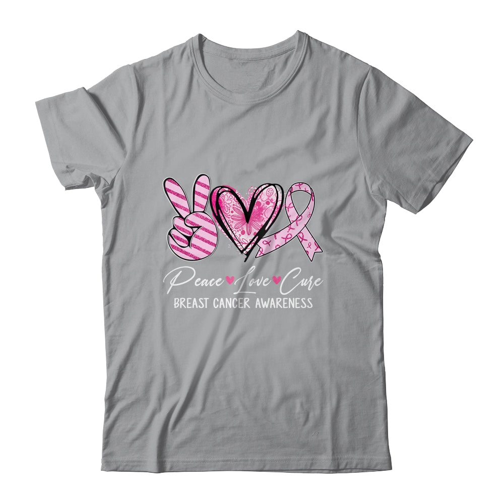 Peace Love Cure Pink Ribbon Breast Cancer Awareness Shirt & Hoodie | siriusteestore