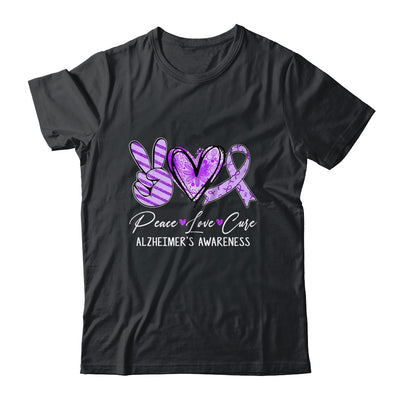 Peace Love Cure Purple Ribbon Alzheimer's Awareness Shirt & Hoodie | siriusteestore