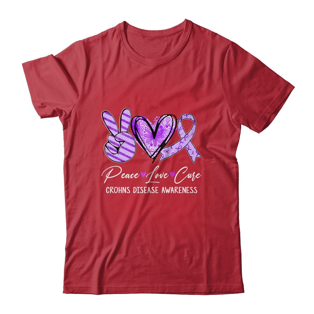 Peace Love Cure Purple Ribbon Crohns Disease Awareness Shirt & Hoodie | siriusteestore