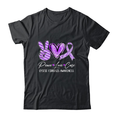 Peace Love Cure Purple Ribbon Cystic Fibrosis Awareness Shirt & Hoodie | siriusteestore
