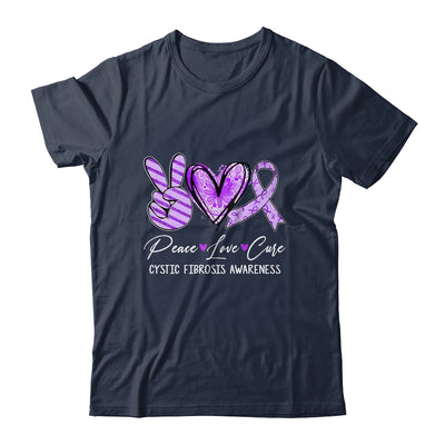 Peace Love Cure Purple Ribbon Cystic Fibrosis Awareness Shirt & Hoodie | siriusteestore