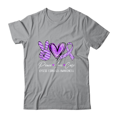 Peace Love Cure Purple Ribbon Cystic Fibrosis Awareness Shirt & Hoodie | siriusteestore