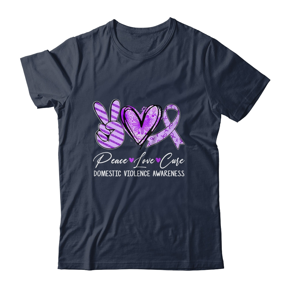 Peace Love Cure Purple Ribbon Domestic Violence Awareness Shirt & Hoodie | siriusteestore