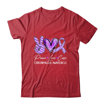 Peace Love Cure Purple Ribbon Fibromyalgia Awareness Shirt & Hoodie | siriusteestore