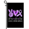 Peace Love Cure Purple Ribbon Sjogren's Syndrome Awareness Flag | siriusteestore
