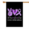 Peace Love Cure Purple Ribbon Sjogren's Syndrome Awareness Flag | siriusteestore