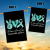 Peace Love Cure Teal Ribbon Ovarian Cancer Awareness Flag | siriusteestore