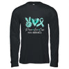 Peace Love Cure Teal Ribbon PCOS Awareness Shirt & Hoodie | siriusteestore