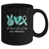 Peace Love Cure Teal Ribbon PCOS Awareness Mug | siriusteestore