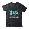 Peace Love Cure Teal Ribbon Tourette Syndrome Awareness Shirt & Hoodie | siriusteestore